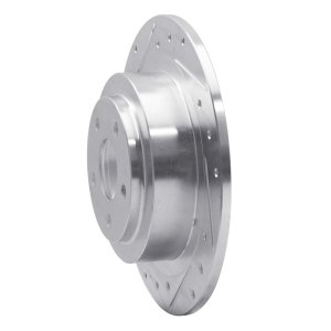 Subaru Outback Brake Rotor (1) - Rear Left - R1 Concepts - Drilled & Slotted - Silver - `00-`06